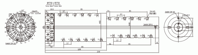 Zeichnung Schleifring mit 3024004 Reihe 3024004 des Reihen-M5 24 Drehdurchführungen Durchgangs-Pnuematic/+Electric Hybridry