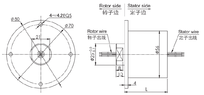 f056 Reihe F056 Reihen imprägniern Zeichnung Schleifring des Schleifrings (Od 56mm, IP65)